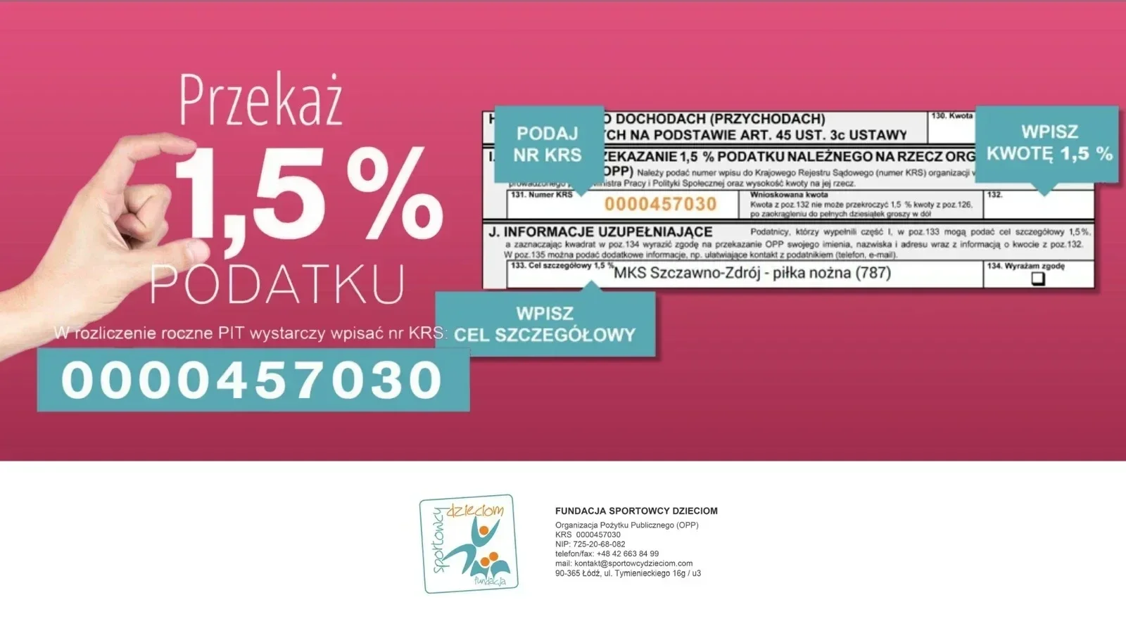 Wesprzyj MKS - 1,5% z podatku
